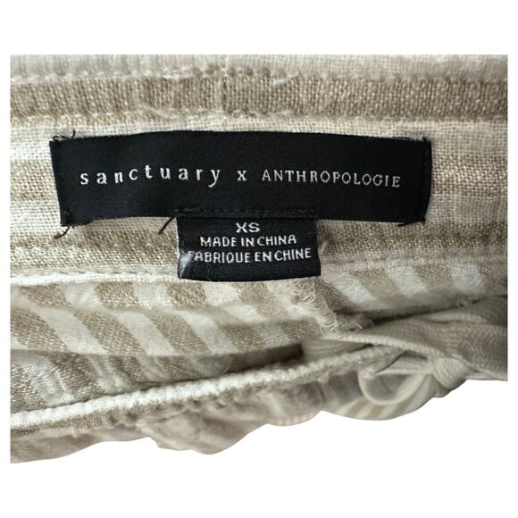 Sanctuary X Anthropologie Striped Linen Cropped Pants Size XS - Picture 4 of 4